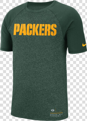 Green Bay Packers Marled Raglan Wordmark Tee 0   Active Shirt  HD Png Download