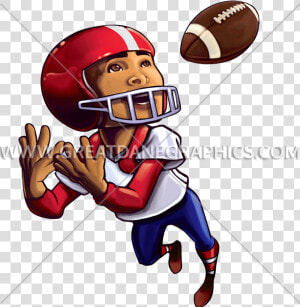 Player Catching Football Svg   American Football Cartoon Png  Transparent Png