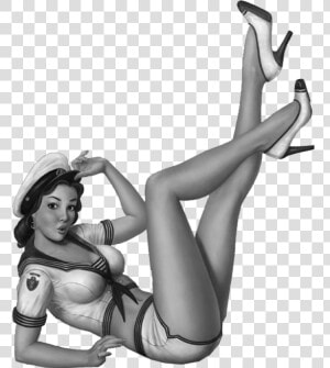  blackandwhite  pinupgirl  pinup  sailor  woman  girl   Pin Up Girl Sailor  HD Png Download