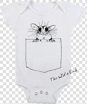 Sugar Glider In Pocket Onesie   Onesie Pocket  HD Png Download