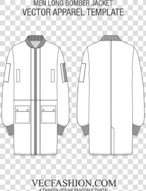 Men Long Bomber Jacket Template Class Lazyload Lazyload   Jacket Vector  HD Png Download