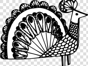 Clip Art Of Black And White Peacock   Peacock Clipart  HD Png Download