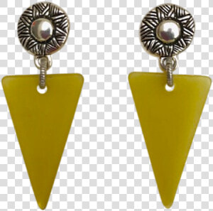 Silver Sun Motif Post Green Triangle Earrings Class   Earrings  HD Png Download