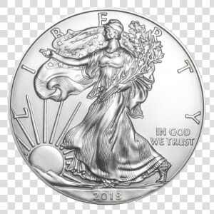 Main Product Photo   2018 Silver American Eagle  HD Png Download