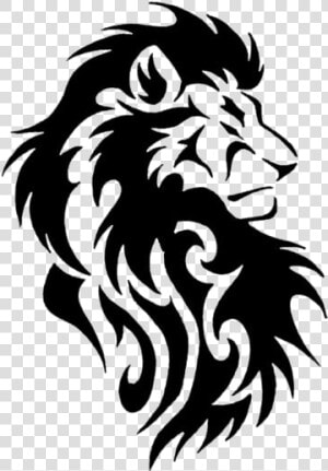 Black Lion Tattoos Png Transparent Background   Tribal Lion Tattoo Designs  Png Download