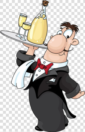 Waiter Png Pic   Funny Waiter Cartoon  Transparent Png