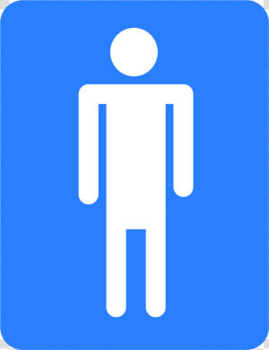 Men Restroom Icon   Male Toilet Sign Blue  HD Png Download