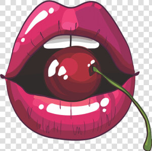 Adesivo Decorativo Boca Cereja   Rolling Stones Mouth With Cherry  HD Png Download