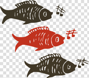 Fish  Animals  Music  Singing  Sea  Silhouettes   Singing Fish Clipart  HD Png Download