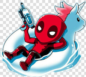 Deadpool Collection Of Free Vector Unicorn On Ui Ex   Deadpool Kawaii En Unicornio  HD Png Download