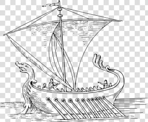 Sailing Ship Clipart Pizza   Easy Roman Ship Drawing  HD Png Download