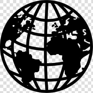 Earth Symbol With Continents And Grid Comments   Earth Grid Black And White  HD Png Download