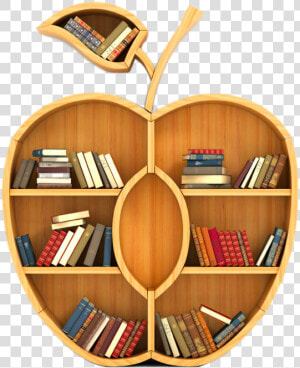 Bookshelf Clipart Blank   Leaf Shaped Bookshelf  HD Png Download