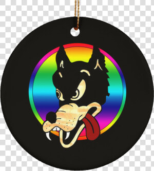 Wolf Guitar Ceramic Circle Tree Ornament  HD Png Download