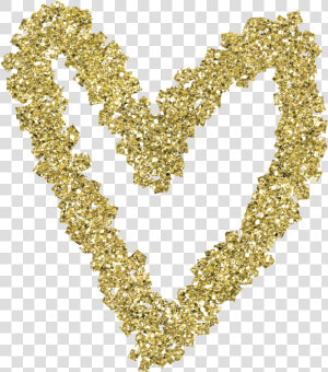 Fun And Decorative Gold Glitter Heart Graphic Embellishments   Love Glitter Gold Png  Transparent Png