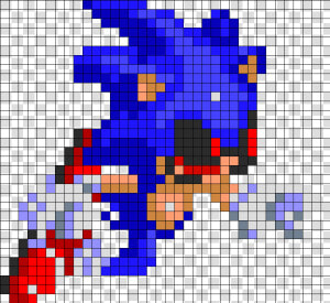 Sonic Exe I Came To You Perler Bead Pattern   Bead   Sonic Exe Mania Sprite Sheet  HD Png Download