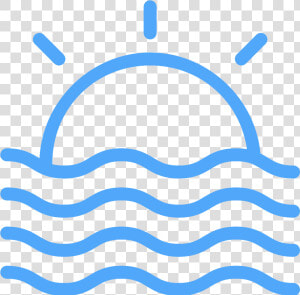 Icon Of Sun Setting Behind Ocean Waves   Ocean Wave Wave Icon Png  Transparent Png