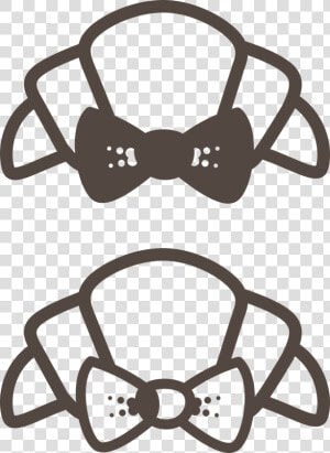 Croissant Bow Tie   ครัว ซอง ลาย เส้น  HD Png Download