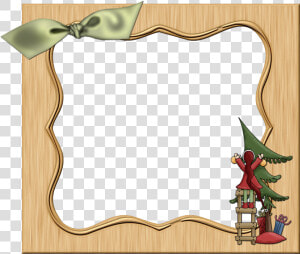 Christmas Gold Png Photo Frame With Red Bow Christmas  Transparent Png