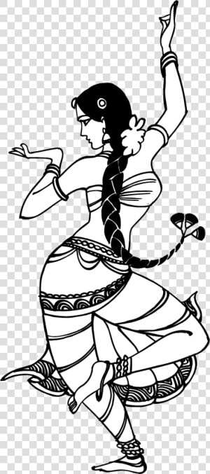 Dancing Indian Art Pinterest   Indian Dancing Girl Drawing  HD Png Download