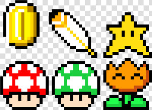 Mario Power Ups Pixel Art  HD Png Download