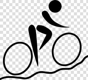 Olympic Sports Cycling Mountain Biking Pictogram Svg   Biker Clipart Black And White  HD Png Download