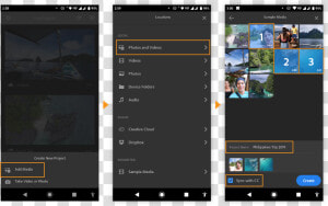 Add Photos Or Videos To Your Project   Adobe Premiere Rush Android Export Local  HD Png Download