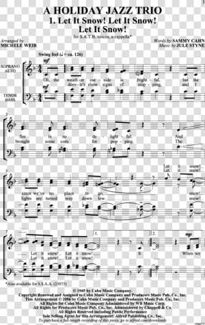 Product Thumbnail   Let It Snow Sheet Music Pdf  HD Png Download