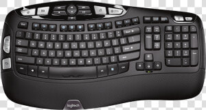 Wireless Keyboard K350   Logitech Wave Keyboard  HD Png Download