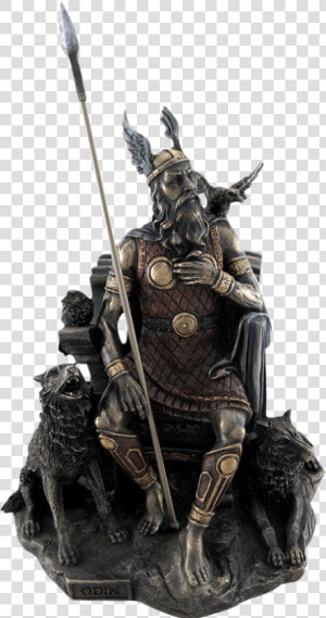 Odin Seated On Throne Statue   Odin  HD Png Download