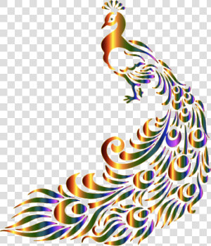 Chromatic Peacock 7 No Background   Border Design For Painting  HD Png Download