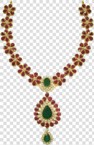 Png Jewellers Laxmi Road Pune   Emerald And Ruby Stone Gold Necklace  Transparent Png