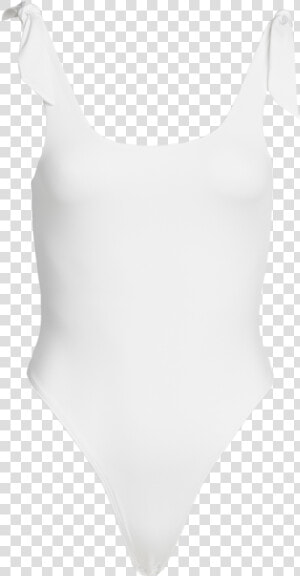 Bow Tie Bodysuit In Colour Bright White   Maillot  HD Png Download