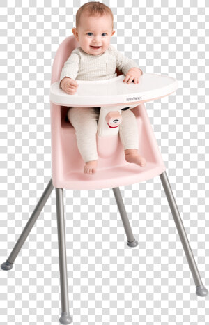 High Chair In Pink Grey   Baby High Chair  HD Png Download