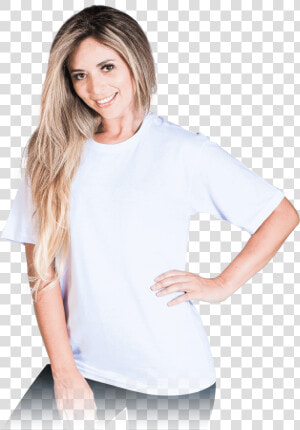 Mulher De Blusa Branca  HD Png Download