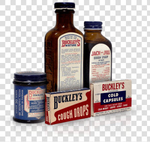 Four Original Bottles Of Buckley S Syrup   Chewing Gum  HD Png Download