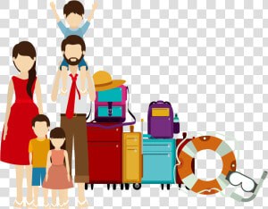 Cartoon Pictures Of Families   Family Travel Illustration Png  Transparent Png