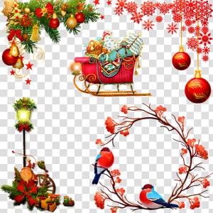 Christmas Ornaments  Wreath  Lights  Ornament   Снегири На Рябине Рисунок  HD Png Download