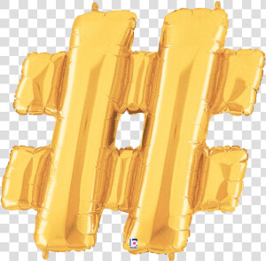 Gold Hashtag Foil Balloon Letters   Symbol Hashtag Foil Balloon  HD Png Download