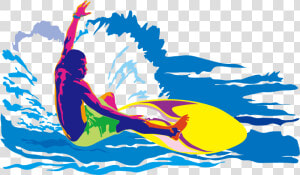 Surfer Vector Big Wave   Characters Surfing  HD Png Download