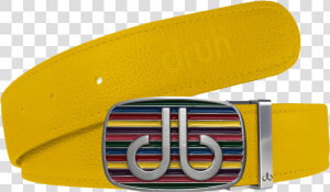 Druh Yellow Full Grain Texture Leather Belt With Db   Belt  HD Png Download