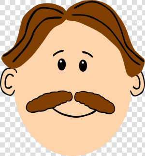 Man With Brown Hair And Mustache Clip Arts   Man With Moustache Clip Art  HD Png Download