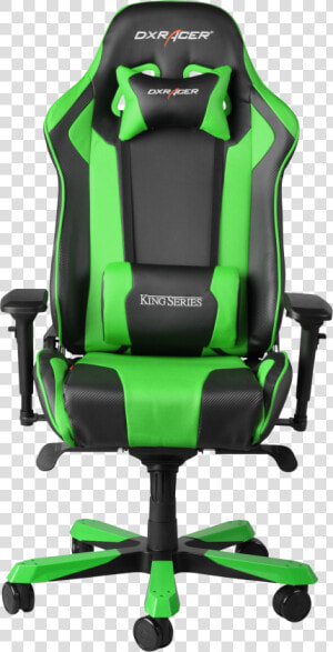 Scaun Gaming Rotativ Dxracer King Verde   Dxracer Chair King Series Black Green  HD Png Download