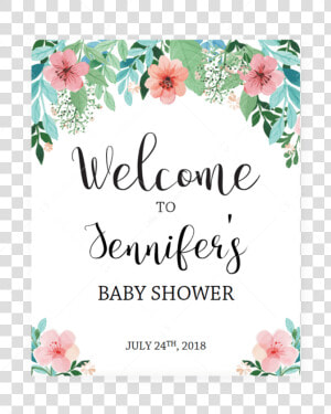 Floral Shower Welcome Sign Printable By Littlesizzle   Printable Baby Shower Predictions  HD Png Download