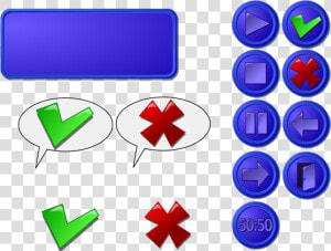 Gui Buttons Cross Mark Computer Play Pause Check   Raf Roundel Ww2  HD Png Download