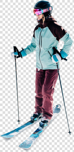 A Woman Skiing   Skier Stops  HD Png Download