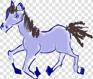 Running Horse   Purple Horse Cartoon  HD Png Download