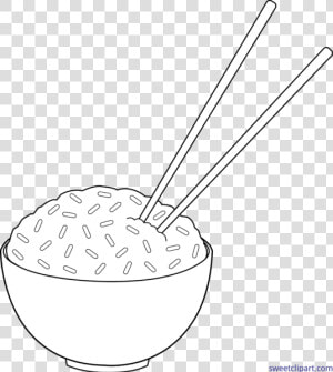 Chopsticks Clipart Black And White  Chopsticks Black   Rice Bowl Line Art  HD Png Download