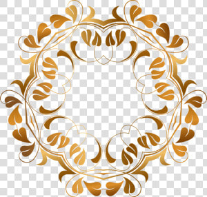 Visual Arts flower symmetry   Golden Circular Flowery Design  HD Png Download