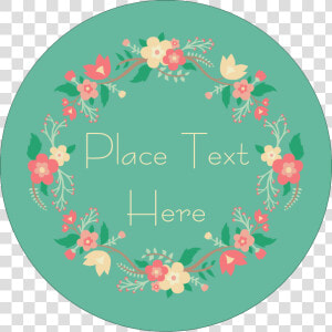 Floral Wreath Predesigned Template   Round Floral Label Template  HD Png Download